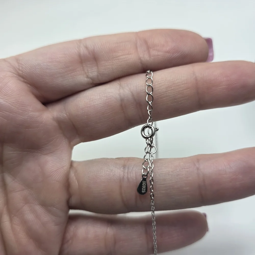 Dainty 1ct. MOISSANITE  Silver Necklace with Gold Gemstone